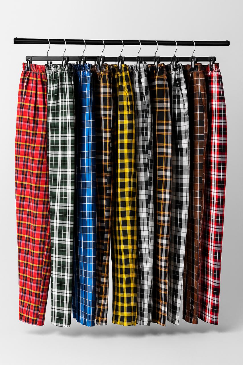 Pack of 3 Multicolor Cotton Check Trouser