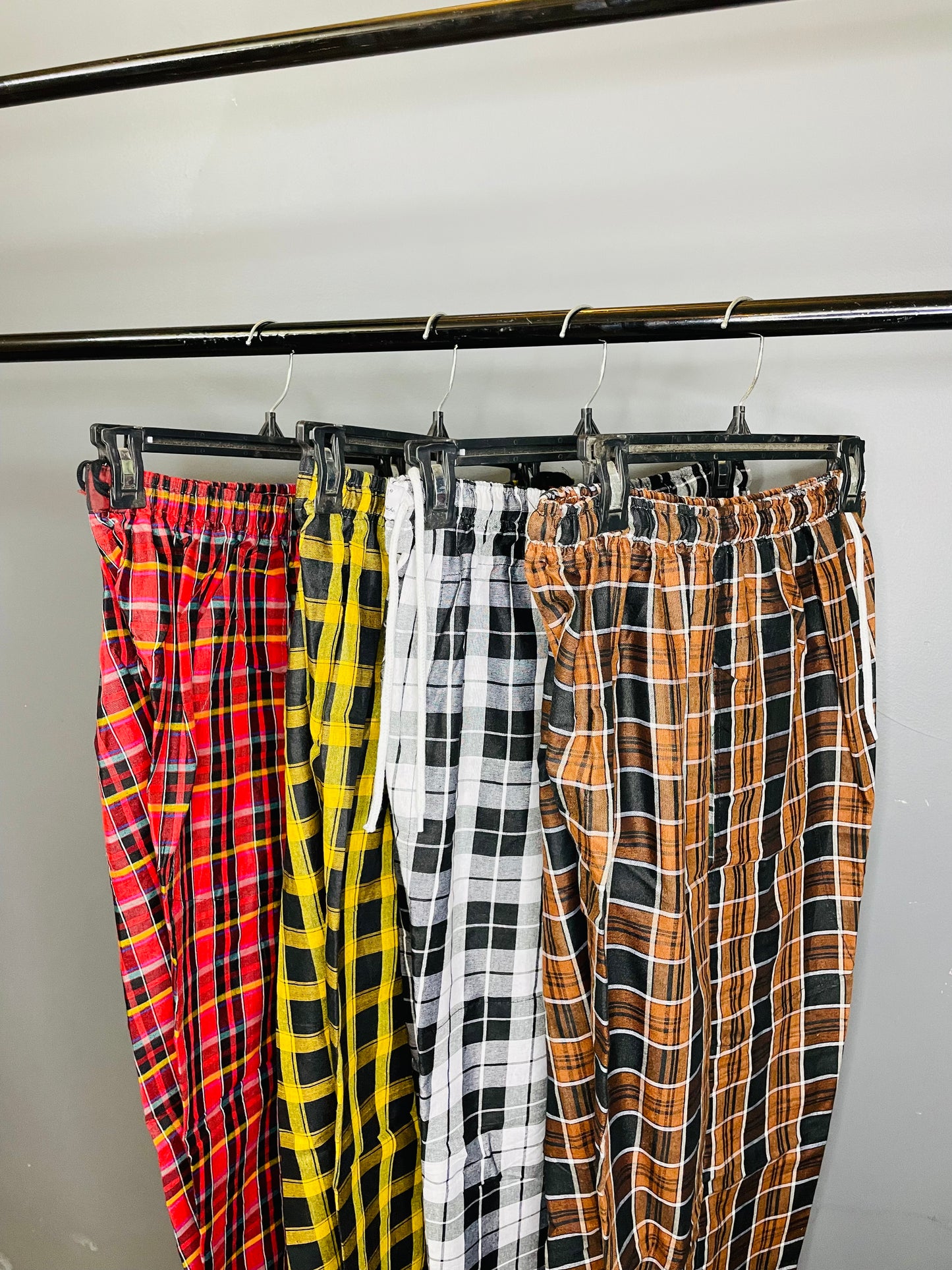 Pack of 4 Multicolor Cotton Check Trouser
