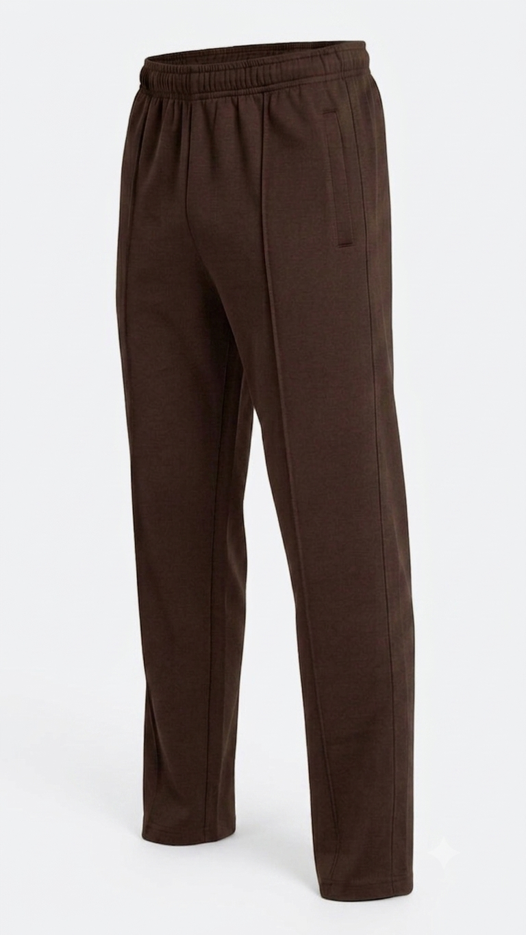 brown Front Stitch Trousers