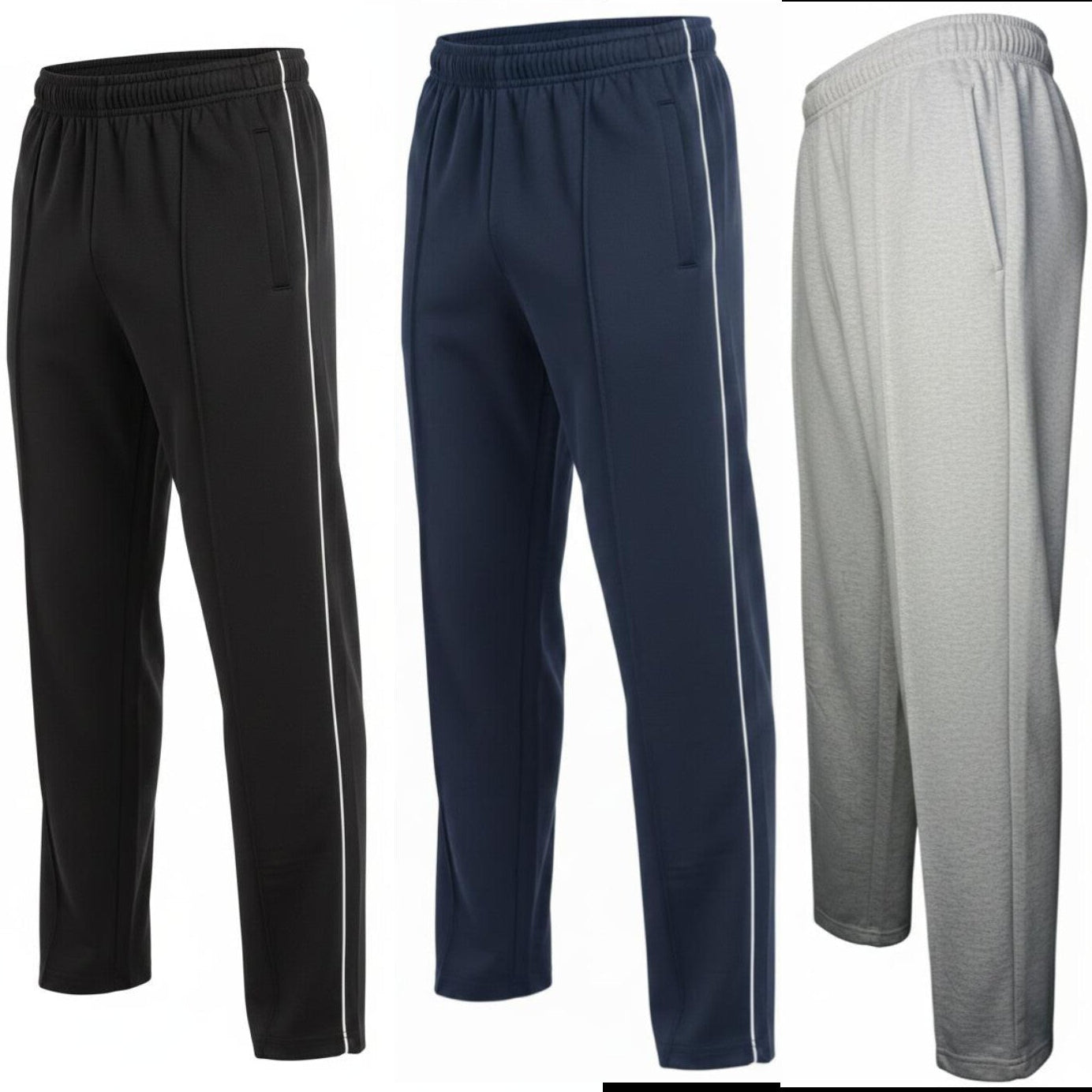 Pack of 3 Front Stitch Trousers ( Black,Navy blue, Grey)