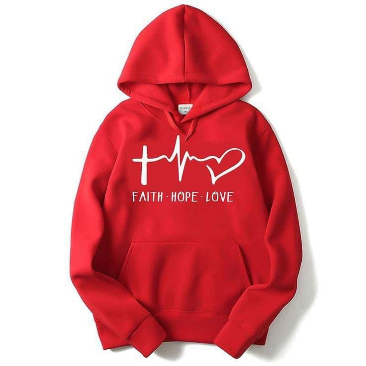 RED LOVE FAITH HOPE LOVE HOODIE 