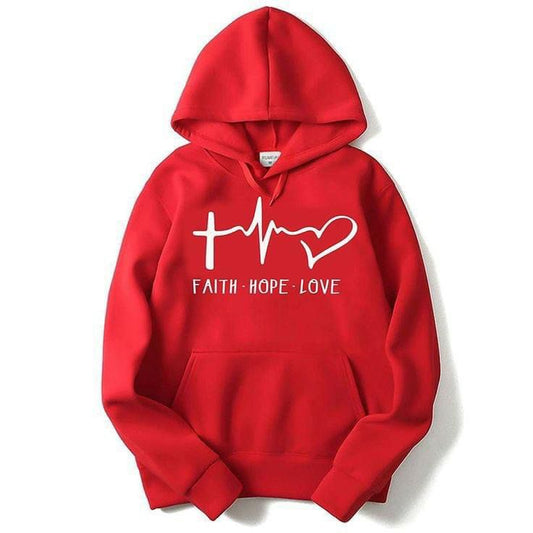 RED LOVE FAITH HOPE LOVE HOODIE 