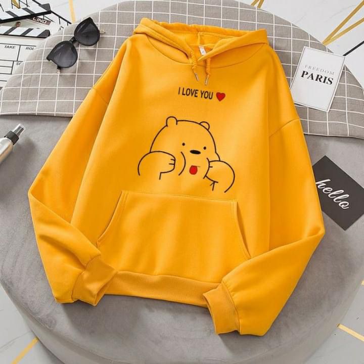 YELLOW I LOVE YOU PANDA HOODIE