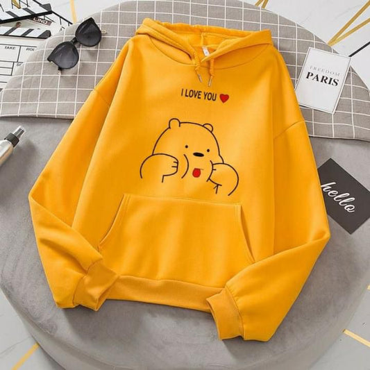 YELLOW I LOVE YOU PANDA HOODIE