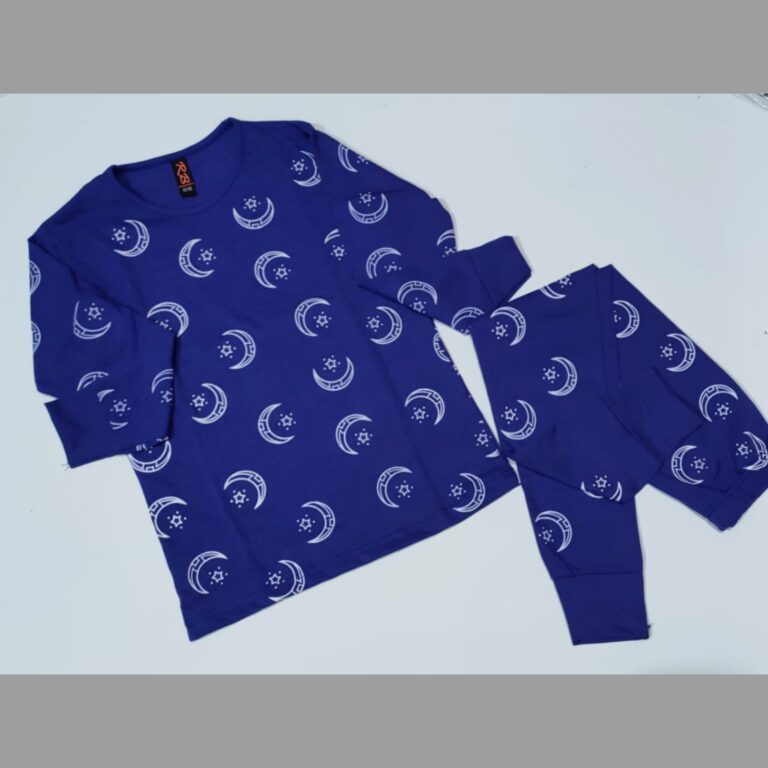 Baby or Baba Purple Moon and Star Print Full Sleeves Night Suit for Kids (1 Pcs) (ZA-127)