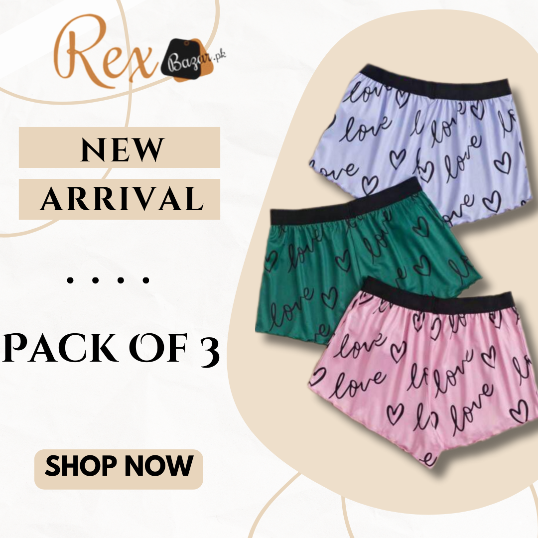 Pack of 3 Printed Shorts For Ladies (ZA-197)