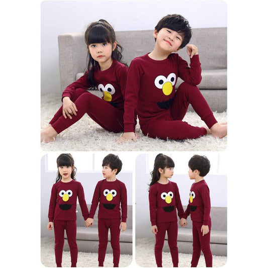 Baby or Baba Maroon Elmo Print Night Suit for Kids (1 Pcs) (ZA-115)