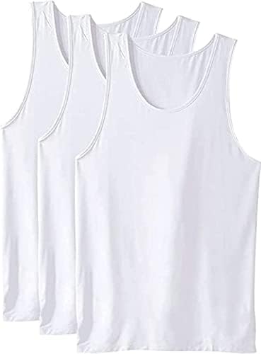 Cotton Men's Sleeveless White Vest Sando Cotton Banyan Vest with Body Fit Solid Innerwear (Pack of 3)