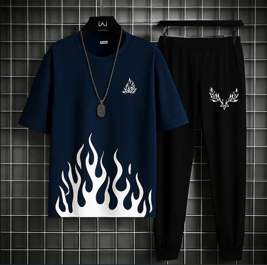 BLUE WITH BLACK TRACK SUIT