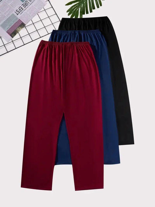 Pack Of 3 Plain MULTI COLOURS PLAZO Pajamas For Ladies