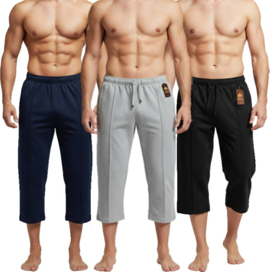 Pack of 3 Front Stitch 3-Quarter Short( Black,Navy blue, Grey)