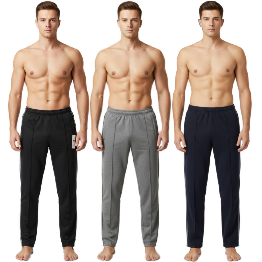 Pack of 3 Front Stitch Trousers ( Black,Navy blue,charcoal gray