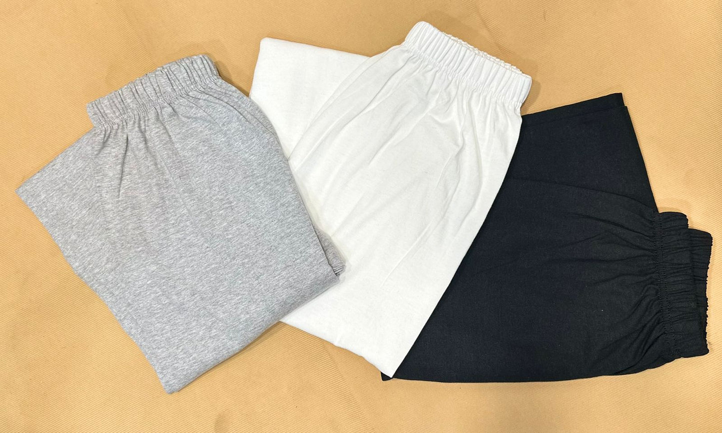 Pack Of 3 Plain LOOSE PLAZO Pajamas For Ladies