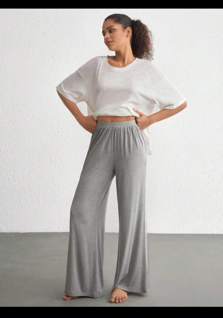 Pack Of 3 Plain LOOSE PLAZO Pajamas For Ladies