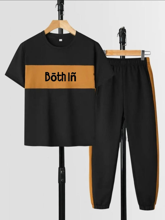 BLACK WITH BROWN TRACK SUIT