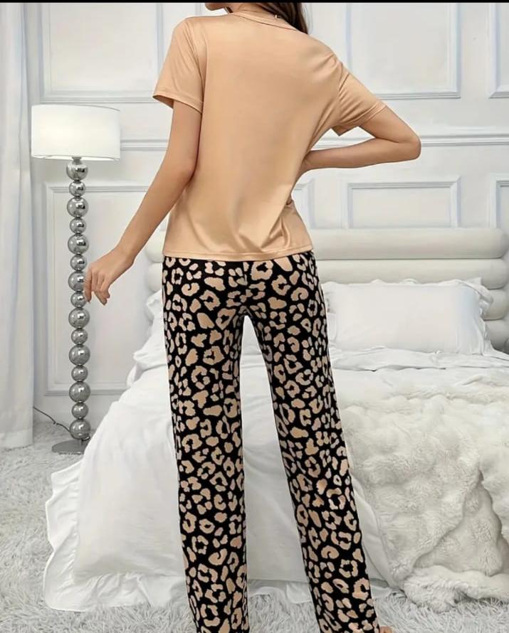 Brown you are beautiful butterfly Half Sleeves with Printed pajama Night Suit