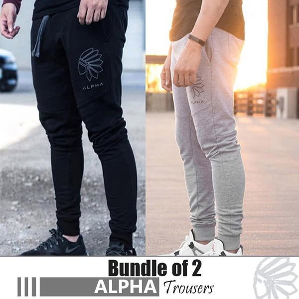 Bundle of 2 Alpha Trousers black & Gray
