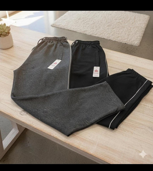 Pack of 2 Terry Fabric Trouser (black & charcoal gray )