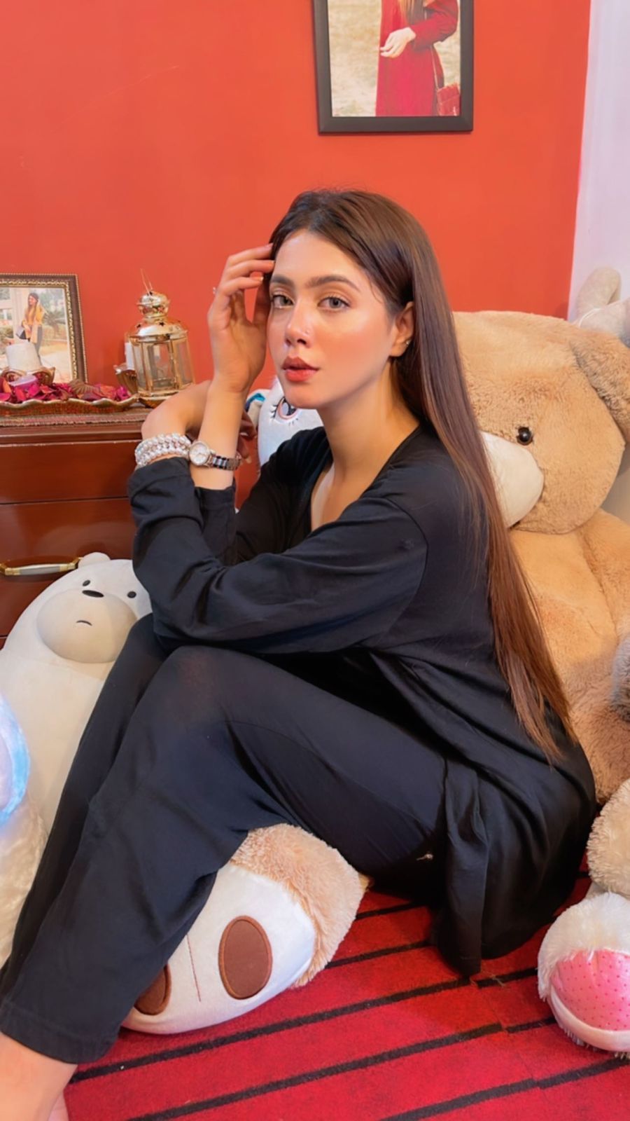 Black 3 Piece Night suit For Her