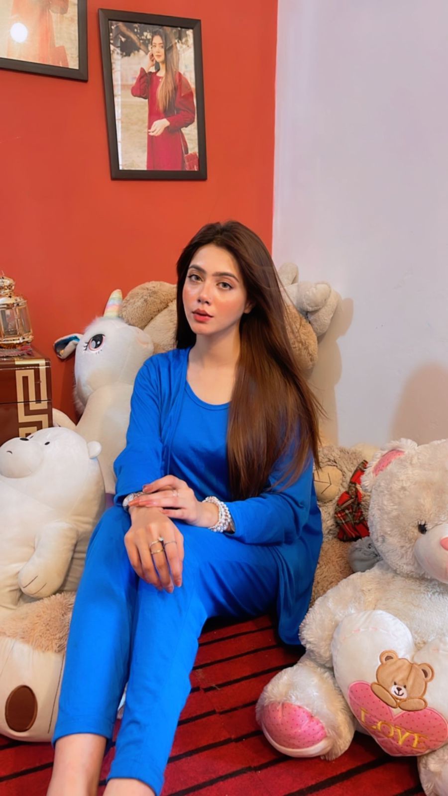 Royal Blue 3 Piece Night suit For Her