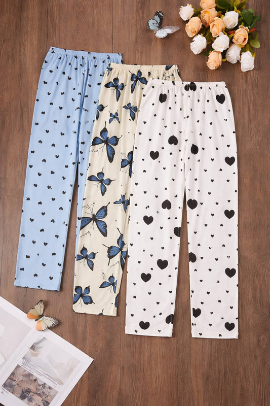 Pack of 3 Butterflies And Hearts Printed Plazo For Her