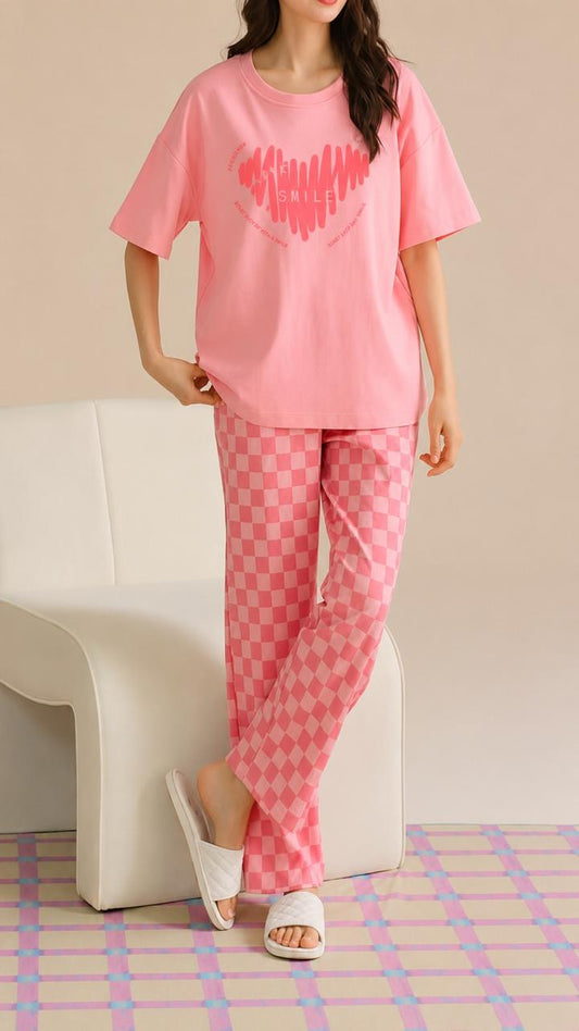 Pink Heart shirt with trouser