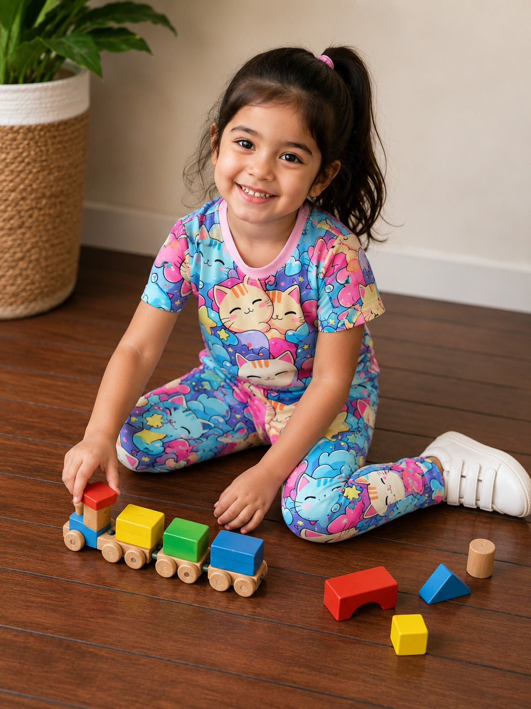 Multicolor Bear Printed Kids Suit