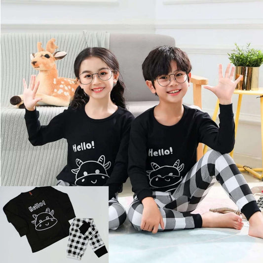 Black and White Cow print Night Suit for kids (01 Pcs) (ZA-130)