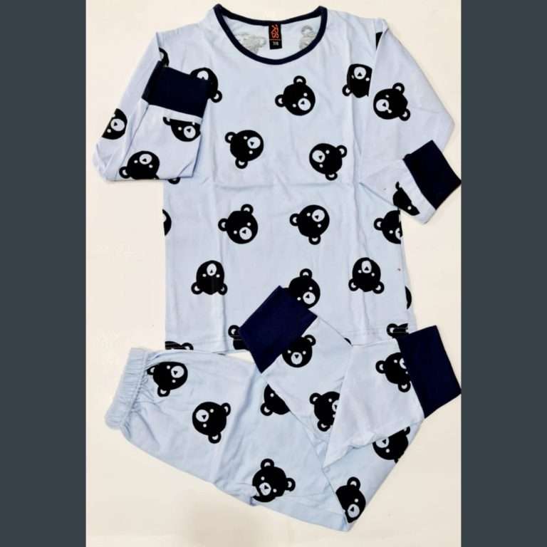 Blue Bears print Night Suit for kids (01 Pcs) (ZA-129)