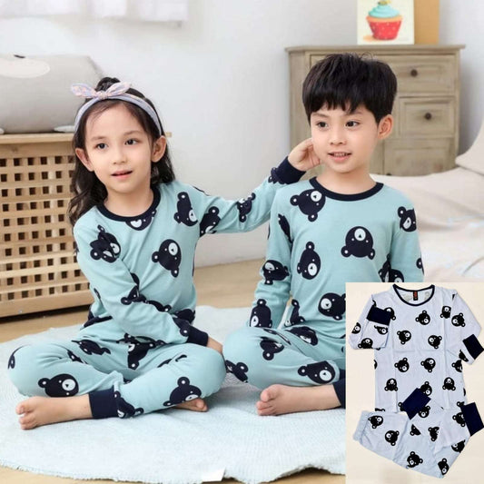 Blue Bears print Night Suit for kids (01 Pcs) (ZA-129)