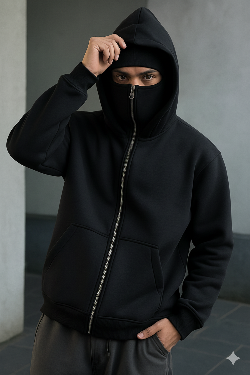 Balaclava Ninja Zipper Hoodie