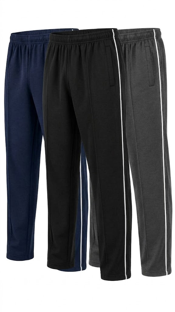 Pack of 3 Front Stitch Trousers ( Black,Navy blue,charcoal gray