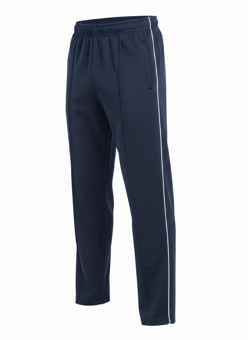 Navy blue Front Stitch Trousers with White Piping