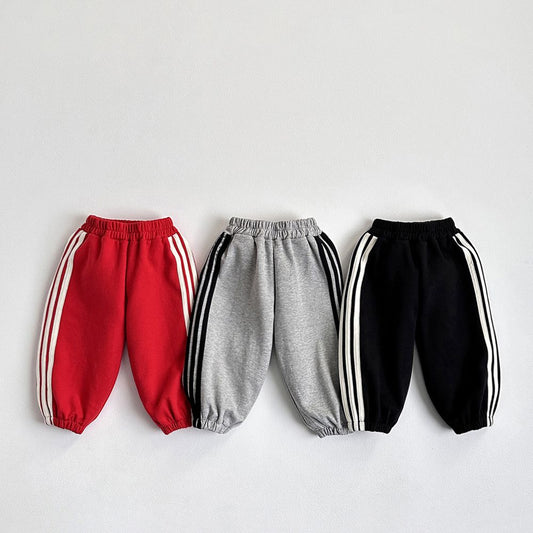 Pack of 3 White Stripes Fleece Trousers For Kids
