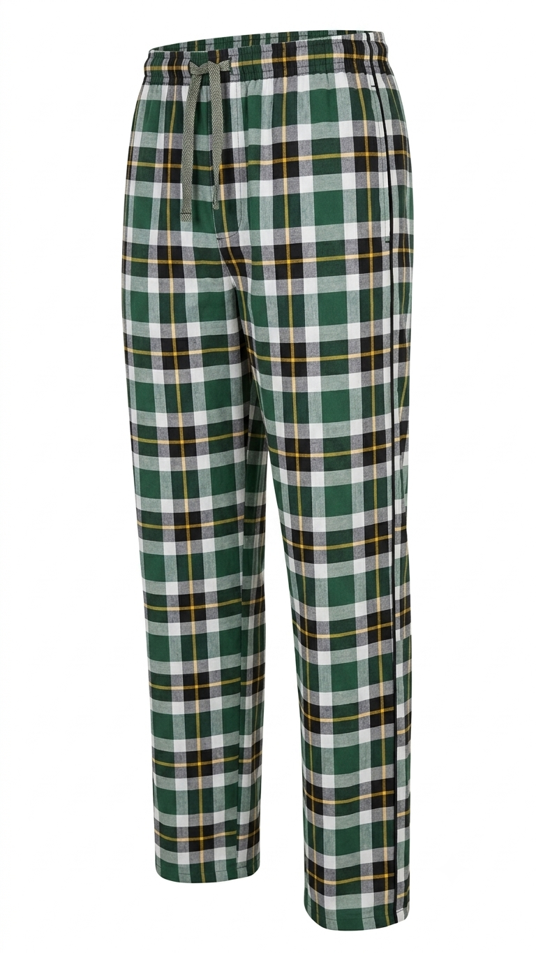 Multicolor Cotton Check Trouser (GREEN COLOUR)