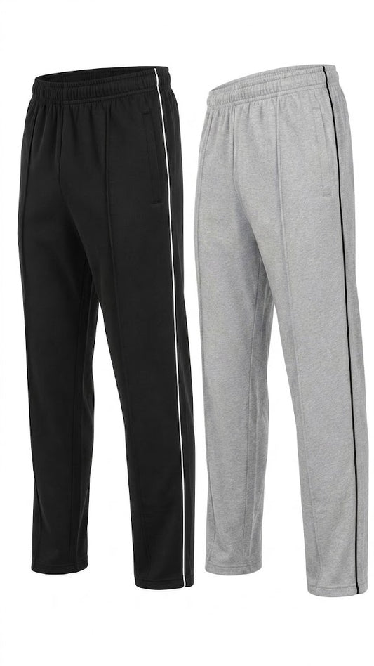 Pack of 2 Front Stitch Trousers ( Black,Grey)