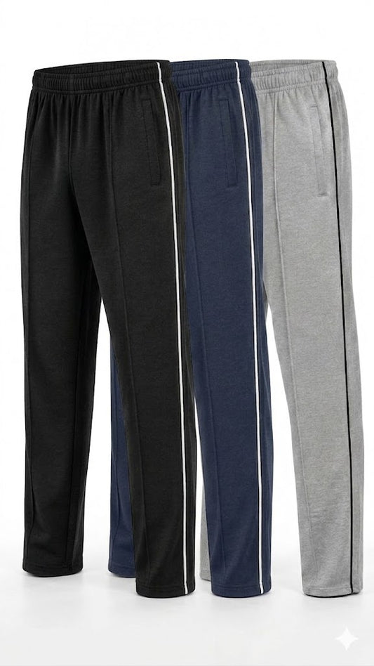 Pack of 3 Front Stitch Trousers ( Black,Navy blue, Grey)