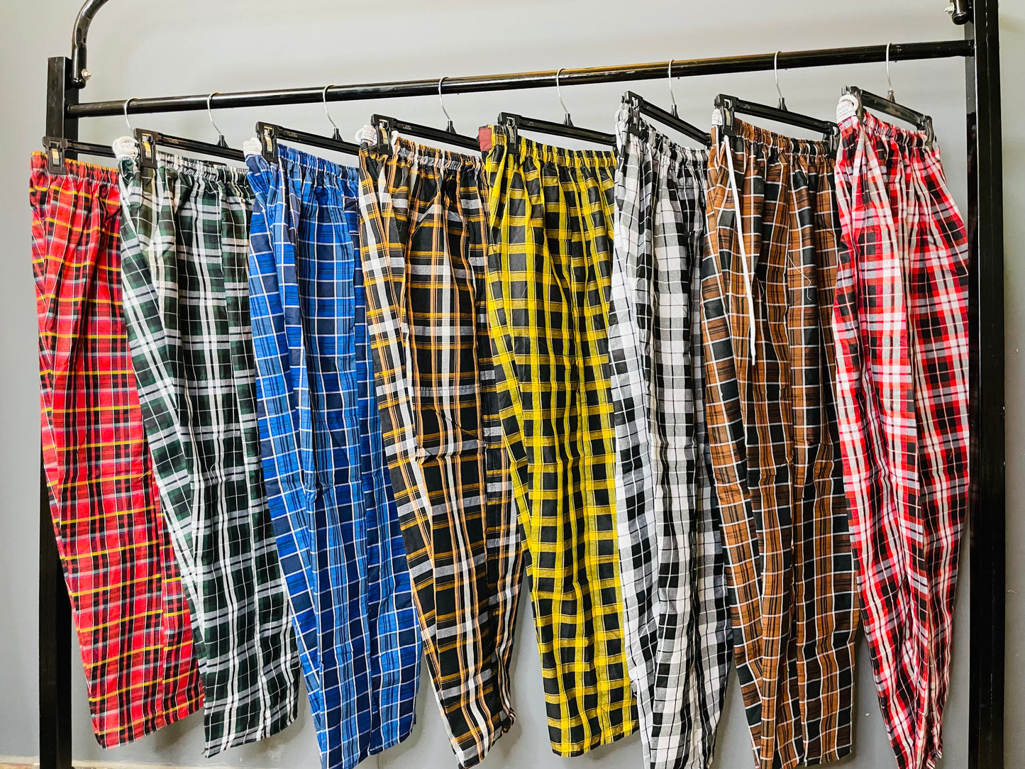 Pack of 4 Multicolor Cotton Check Trouser